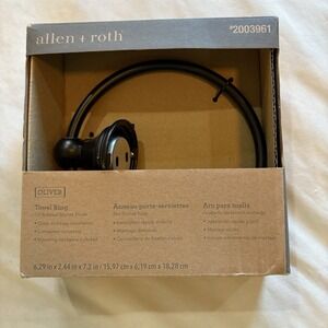 Allen & Roth Towel Ring‎ Oil Rubbed Bronze Fin. Round Bar Vanity Hand Oliver NWB